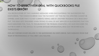 Methods to resolve the QuickBooks File Exists Error