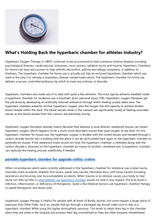 15 Reasons Why You Shouldn't Ignore how much to buy a hyperbaric oxygen chamber?