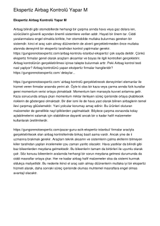 Ekspertiz Airbag Kontrolü Yapar Mı