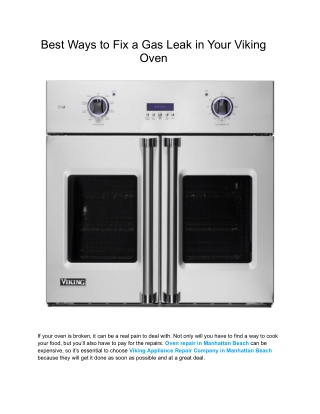Best Ways to Fix a Gas Leak in Your Viking Oven