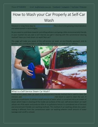 How to Wash your Car Properly at Self