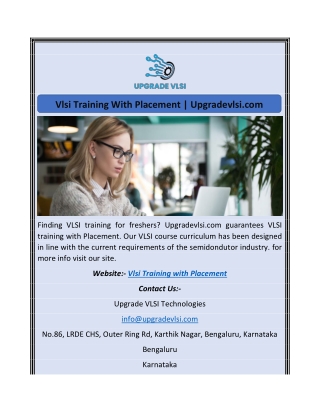 Vlsi Training With PlacemVlsi Training With Placement | Upgraent Upgradevlsi.com