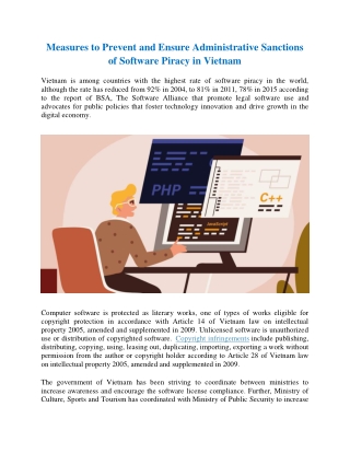 Measures to Prevent and Ensure Administrative Sanctions of Software Piracy in Vietnam