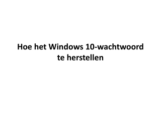 Hoe het Windows 10-wachtwoord te herstellen