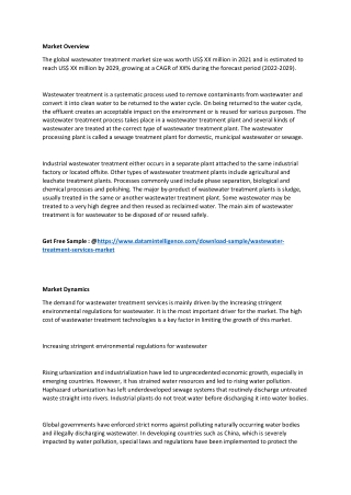 wastewater treatment market