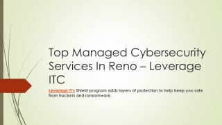 Top Managed Cybersecurity Services In Reno – Leverage ITC