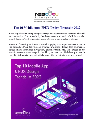 Top 10 Mobile App UI/UX Design Trends in 2022