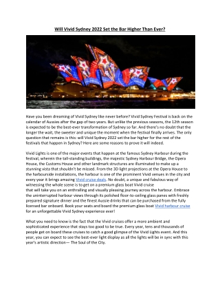Will Vivid Sydney 2022 Set the Bar Higher Than Ever
