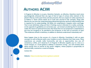 Authors ACIM