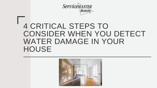 4 Important Steps To Consider When You Detect Water Damage In Your Home