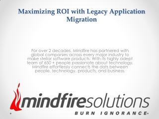 Maximizing ROI with Legacy Application Migration