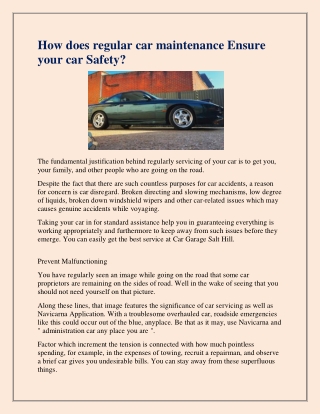 Professional Car Mechanic in Salt Hill.