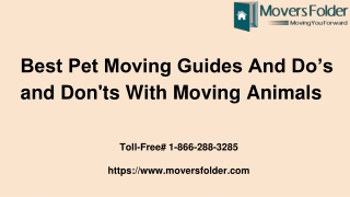 Best Pet Moving Guides And Do’s and Don'ts With Moving Animals