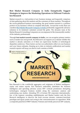 Best Market Research Company in India - Ken Research