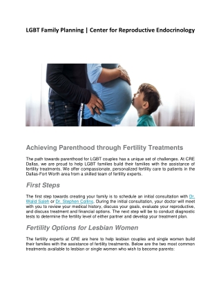 LGBT Family Planning Center for Reproductive Endocrinology