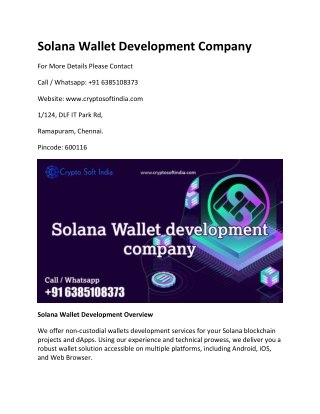 Solana Wallet development company