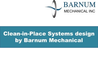 Clean-in-place systems design by Barnum