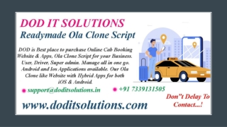Best Readymade Ola Clone System - DOD IT SOLUTIONS