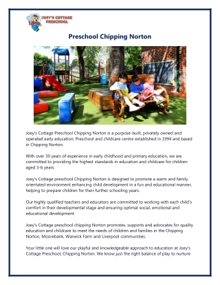 Preschool Chipping Norton