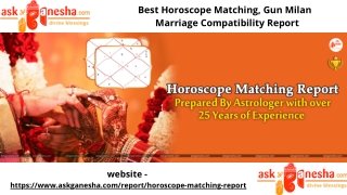 Best Horoscope Matching, Gun Milan   Marriage Compatibility Report