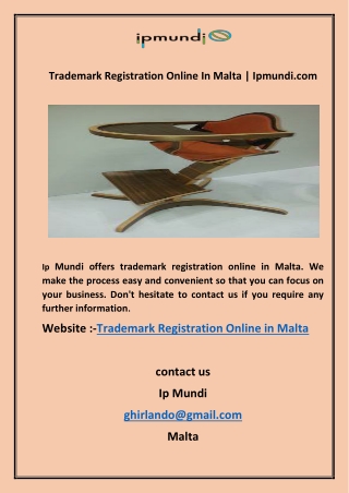 Trademark Registration Online In Malta | Ipmundi.com