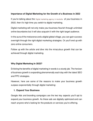 Importance of Digital Marketing for the Growth of a Business in 2022-converted