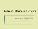 Learner Information System