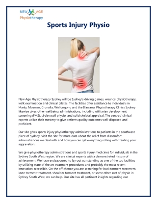 Sports injury physio