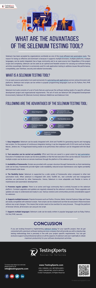 What are the Advantages of the Selenium Testing Tool?