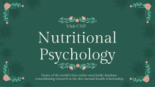 Best Platform To Learn About Nutritional Psychology