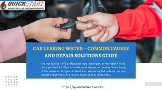 Car Leaking Water – Common Causes and Repair Solutions Guide.