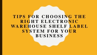 Tips For Choosing The Right Electronic Warehouse Shelf Label System For Your Business