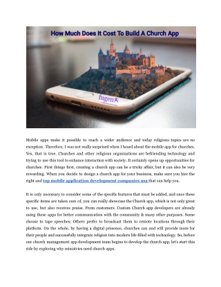 How Much Does It Cost To Build A Church App