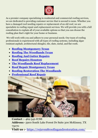 Roof Repair Montgomery Texas