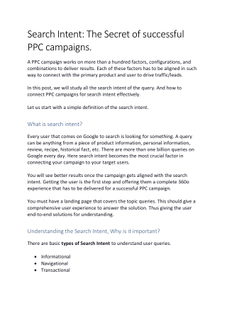 PJ April 1 - The Secret of successful PPC campaigns