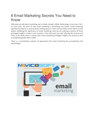 6 Email Marketing Secrets You Need to Know