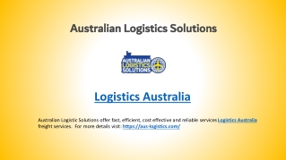 Logistics Australia Services For Your Freight Needs