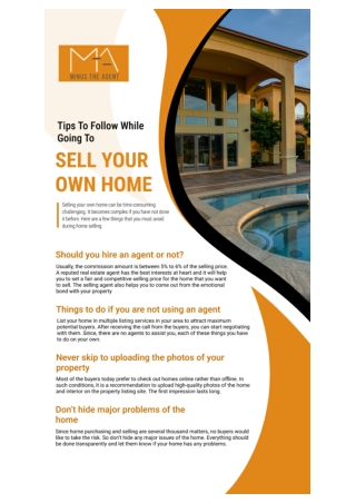 Tips To Follow While Going to Sell Your Own Home