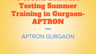6 Weeks Software Testing Summer Training in Gurgaon- APTRON