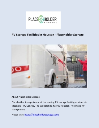 RV Storage in Houston - Placeholder Storage