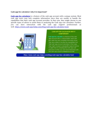 Cash app fee calculator-why it is important