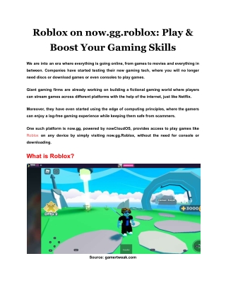 Roblox on now.gg.roblox: Play & Boost Your Gaming Skills