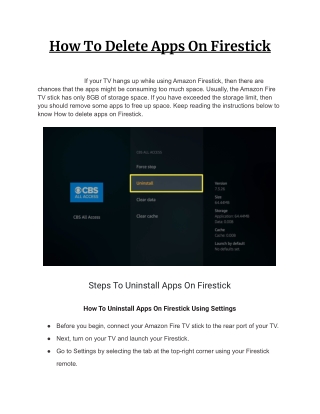 Want To Know How To Delete Apps On Firestick? - Guide Handbook