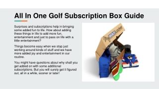 All In One Golf Subscription Box Guide