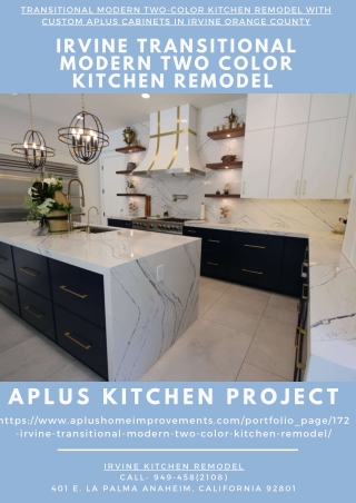 Irvine Transitional Modern two color Kitchen Remodel