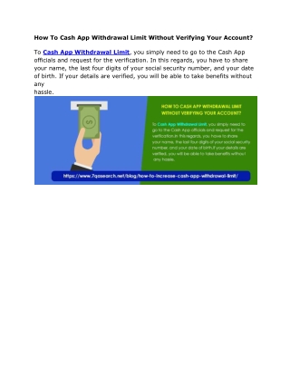 How To Cash App Withdrawal Limit Without Verifying Your Account?