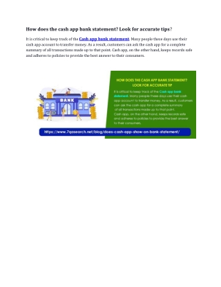 How does the cash app bank statement? Look for accurate tips?