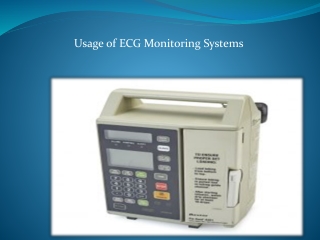 Usage of ECG Monitoring Systems