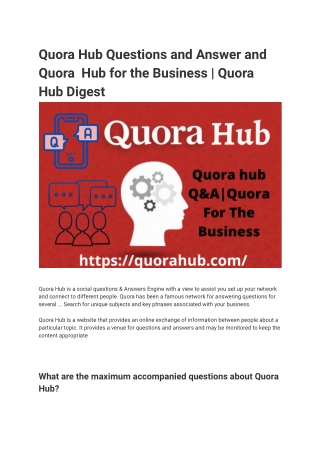 Quora Hub Questions and Answer and Quora  Hub for the Business _ Quora Hub Digest (1)