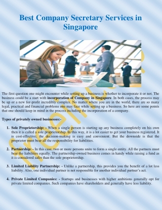Best Company Secretary Services in Singapore